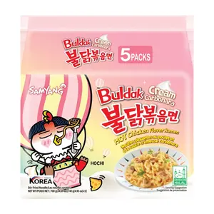 Korean Ramen 140g Cream Carbonara Hot Chicken Flavor Instant Noodles Exotic Instant Food Box Packaging