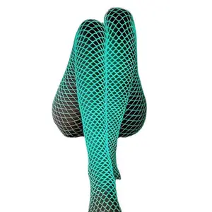 Glow-in-the-dark High Quality Cool Glow Reflective Sexy Pantyhose Fishnet Stockings Hollow Sexy Bar Flirtatious Orgy Tight