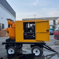 Bomba de Agua Autocebante de Hierro Fundido para Motor Diésel 200-500 M³/h, Control de Riego, Emergencia, Tipo Remolque, Alto Caudal, Grupo Electrógeno, CE ISO