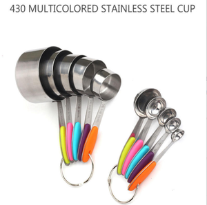 DFU153 2.5ml 5ml 7.5ml 14ml 30ml 60ml 80ml 125ml 125ml 250ml <b>Bake</b> Measure Spoon <b>Kit</b> Stainless Steel Measuring Cup Scoop - Product Image 2