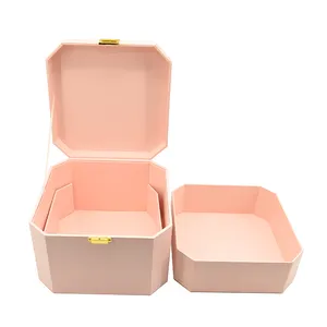 Boîte de papier de soins de la peau à deux étages avec impression de logo personnalisé haut de gamme boîte d'emballage vide cadeau de maquillage cosmétique décorative avec serrure