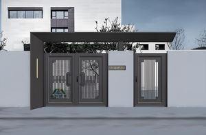 <span class=keywords><strong>Portail</strong></span> de cour moderne en alliage d'aluminium avec commande manuelle coulissante, finition thermolaquée antirouille, pour villa et jardin - Product Image 6