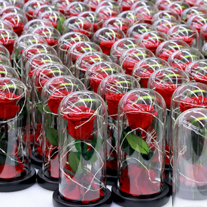 Nouvelles roses éternelles de qualité supérieure en gros, 50 couleurs, roses préservées à jamais dans un dôme en verre avec lumières, cadeau pour <span class=keywords><strong>la</strong></span> Saint-Valentin - Product Image 1