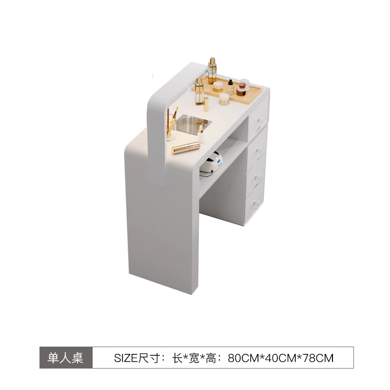 Mesa multifuncional de superficie con diseño de madera de 0.8m / Mesa auxiliar individual.