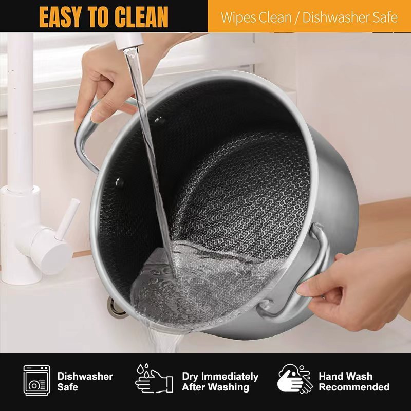 Hybrid Triply Stainless Steel Modern Kitchen Stew Pot Cooking Soup Stock Pot with Glass Lids Dishwasher Safe · image 6