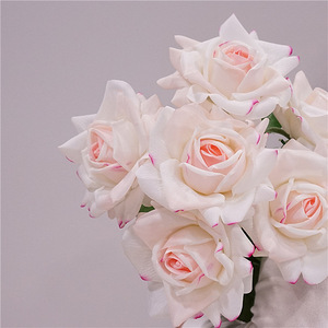 Grandi <span class=keywords><strong>Rose</strong></span> Artificiali in Lattice Bianco, Effetto Realistico, per Decorazioni Matrimoniali, Feste, San Valentino, Pasqua - Product Image 2
