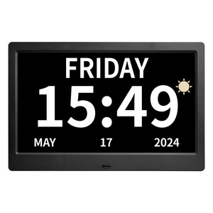 Calendário Digital Perpétuo WiFi de Mesa 10 Polegadas Branco com Exibição de Temperatura e Umidade Interna/Externa, Reprodutor de Música e Vídeo MP4, Porta-Retrato - Product Image 2