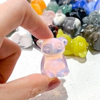 Vente en gros de mini sculptures d'animaux en pierre naturelle Koala mini sculpture de koala en cristal pour cadeaux et présentoir