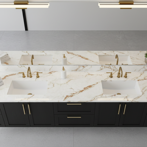 Nhà máy OEM hiện đại bằng đá cẩm thạch cái nhìn 3D in nhân tạo đá tấm vàng trắng tĩnh mạch thạch anh Bàn đầu bếp <span class=keywords><strong>Tops</strong></span> - Product Image 4