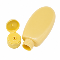 Flacon de désinfectant pour les mains en PET de 50 ml, forme d'œuf, flacon en plastique pour lotion et shampoing avec bouchon rabattable, emballage portable