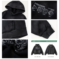 Sweat à capuche homme Acid Monkey, délavé effet antique, impression numérique personnalisée, tendance, coupe ample, épaules tombantes, épais et oversize
