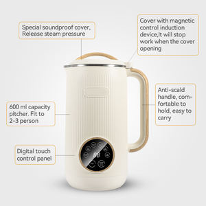 600ML Mini <span class=keywords><strong>cuiseur</strong></span> à <span class=keywords><strong>soupe</strong></span> mélangeur chauffant Machine à soja lait de soja à base d'usine de lait de noix de vagan fabricant automatique de lait de soja - Product Image 5