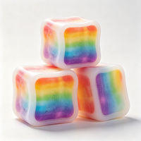 Cube de cire craquelable arc-en-ciel, jouet sensoriel anti-stress souple avec noyau en TPR