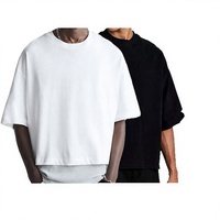 T-shirt personnalisé en tricot vierge, 230 grammes, coupe ample et oversize, grammage lourd, 100% coton respirant, pour hommes/femmes, idéal pour la gym
