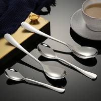 Cuillère à dîner en acier inoxydable 304 finition miroir, design minimaliste, style occidental, cuillère à soupe domestique à long manche, ensemble