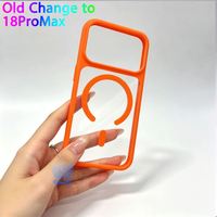 Coque magnétique transparente colorée avec grande fenêtre pour appareil photo pour iPhone 14 15 16 17, transforme l'apparence de votre ancien téléphone en look 18 Pro Max