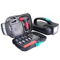 Kit d'outils de bricolage 24-en-1 avec lampe de poche, ensemble d'outils manuels pour la réparation à domicile, l'entretien et les cadeaux promotionnels