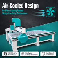 Router CNC Industrial JLE CNC TECH 1325 con Husillo Refrigerado por Aire de 6KW y Estructura de Alta Rigidez para Grabado de Granito, Mármol y Piedra