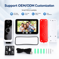 Sonnette vidéo intelligente WiFi Tuya 2,4 GHz avec moniteur intérieur IPS de 5 pouces, système d'interphone sans fil 1080P, étanche IP65