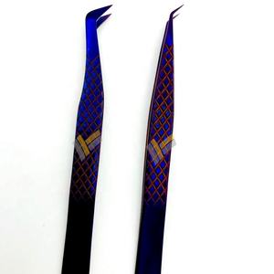 Extensions de cils en acier inoxydable japonais avec logo personnalisé Diamond Grip Pince à épiler plasma professionnelle Utilisation durable des sourcils Violet - Product Image 2