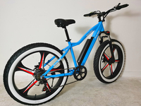 Vélo électrique à pneus larges 26*4.0, 500W, 48V, 10.5Ah, moteur sans balais au moyeu arrière, 7 vitesses, fourche amortie, cadre en aluminium
