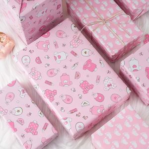 MAYPLUSS Baby Pink Gift Wrap <b>Paper</b> 17Inch X 33Feet Double Side Eco Friendly Baby Shower Craft <b>Wrapping</b> - Product Image 5