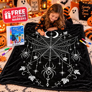 Custom Halloween DIY Coloring Personalized <b>Blanket</b> Sofa Flannel Fleece <b>Blanket</b> for Bedroom Gift Use - Product Image 6