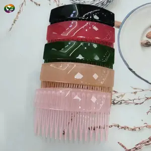 Yiwu Wholesale Cheap Hairpin Fashion Girls Candy Color Side Hair Clip Bright Color Plastic Hair Comb For Girls