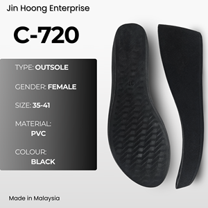 Sandales compensées Jin Hoong pour femmes, durables, antidérapantes, en PVC, C-720, semelle extérieure noire, résistantes à l'eau, épaisseur de 62 mm - Product Image 1