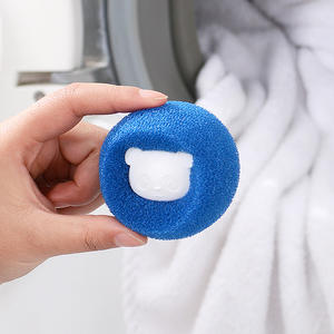 Boules de lavage en éponge Bear Face, boules de nettoyage réutilisables pour machine à laver, orange et bleu, 6g - Product Image 3