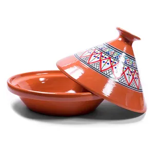 Custom kitchen cooking pot wholesale Moroccan large brown tagine pot ceramic cooking ware