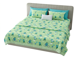 Cotton Bedding <b>Set</b> Printed Cartoon Bear Pattern <b>Comforter</b> Quilt Cover Pillowcases 1.8m All Season Home Use 4Pcs - Product Image 2