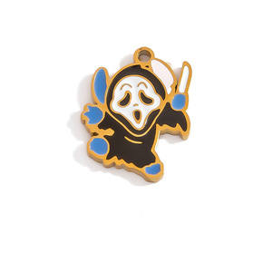 Colgante de acero inoxidable para Halloween, chapado en oro de 18 quilates, para hacer collares, accesorios de joyería DIY, formas mixtas, calabaza - Product Image 5