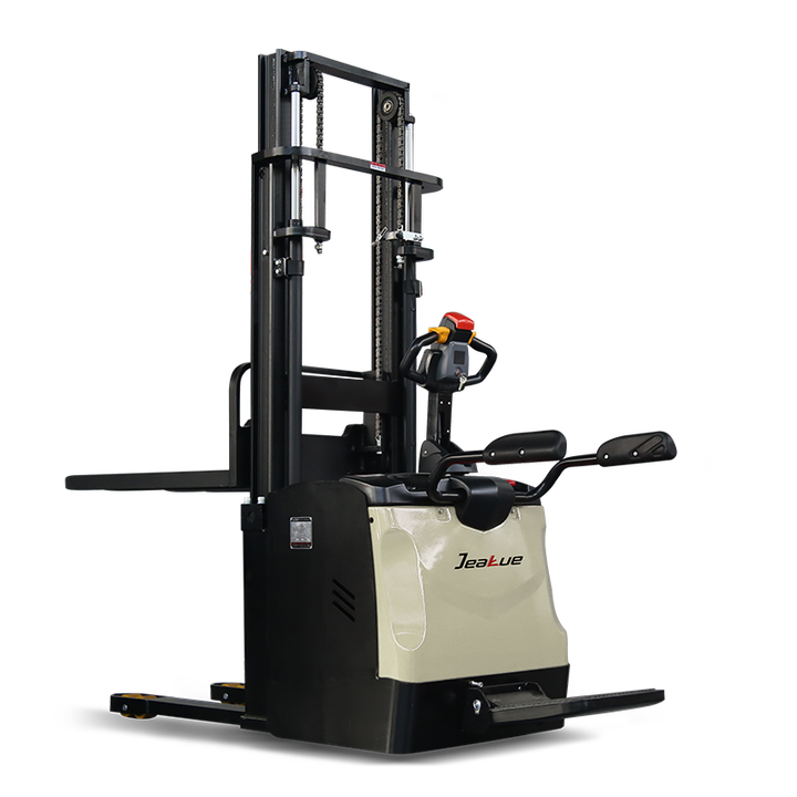 Walkie Rider type full electric stacker forklift 1.6t electric pallet ...