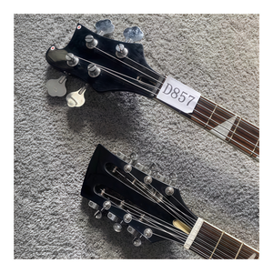 <span class=keywords><strong>Basso</strong></span> JELO Serie Classica a Doppio Manico <span class=keywords><strong>4</strong></span> <span class=keywords><strong>Corde</strong></span> e Chitarra Elettrica 6 <span class=keywords><strong>Corde</strong></span> con Pickup S-h-h – Finitura Nera Lucida Mogano Massello - Product Image 5