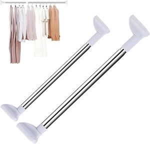 Barra de tensión de acero inoxidable al por mayor, sin perforaciones, ajustable de 80-160 cm, para colgar cortinas en el baño, ventana, armario o habitación. - Product Image 1