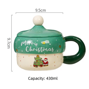 Taza de cerámica con patrón de Papá Noel de dibujos animados, taza de recuerdo de vacaciones de Navidad transfronteriza, regalo de Navidad - Product Image 1
