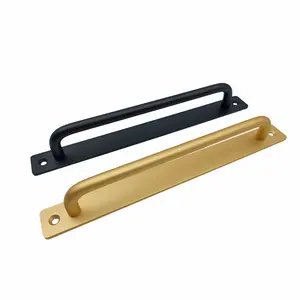 Manija de barra de agarre de color dorado negro mate con acabado anodizado de aluminio de estilo americano