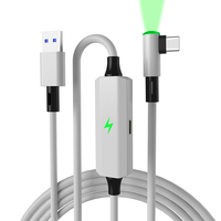 Câble de données de jeu de type C vers USB VR Link 3A Tresse de charge rapide blindée Port de charge séparé Indicateur LED Alimentation ininterrompue