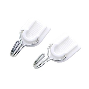 Crochets blancs robustes sans clou ni trace, crochets adhésifs créatifs en plastique, crochets pour manteaux, fournitures de magasin à un dollar. - Product Image 1