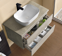 Meuble-lavabo mural moderne sans miroir avec vasque en céramique pour villa, appartement, hôpital