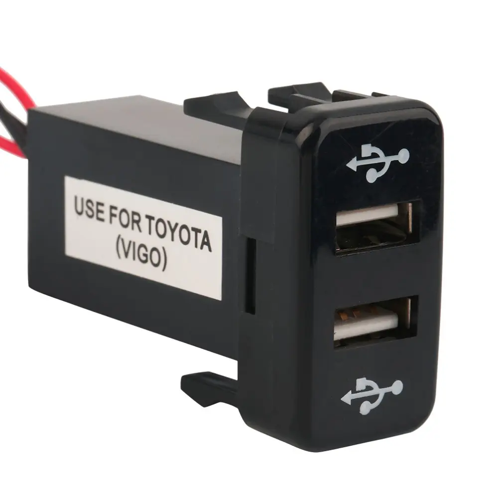 Auto ladegerät Dual USB Port Sockel Sicherung Handy Ladegerät Audio eingang für Toyota Mazda Honda Schalter zu USB Auto ladegerät