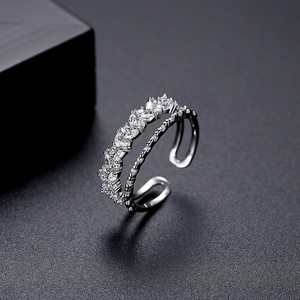 LUOTEEMI Produk Baru Cincin Mewah Wanita Berlapis Berlian yang Dapat Disesuaikan, Perhiasan Pernikahan <span class=keywords><strong>Bohemian</strong></span> Zirkonia - Product Image 5