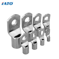 FATO Cosse de Câble Série SC Électrique Étamée Non-Isolée Tube Rond en Cuivre pour Batterie Borne de Mise à la Terre à Sertir avec Trou