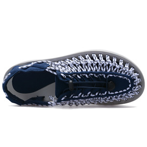 Sandales de plage décontractées multicolores pour hommes et femmes, tissées, respirantes, style romain - Product Image 3