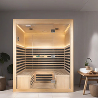 Pièce de sauna infrarouge de taille de 6 personnes pièce de sauna d'intérieur de la meilleure qualité de bas emf de vapeur sèche