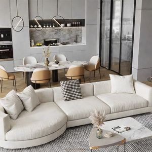 Ensemble de canapés modulaires contemporains de luxe pour salon avec revêtement lisse et un attrait élégant pour la maison - Product Image 1