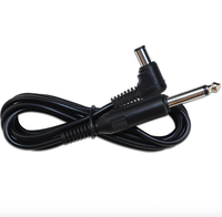 Câble audio personnalisé 6,35 mm vers RCA avec connecteur plaqué or pour alimentation de machine à tatouer, cordon de 2 m avec gaine en PVC