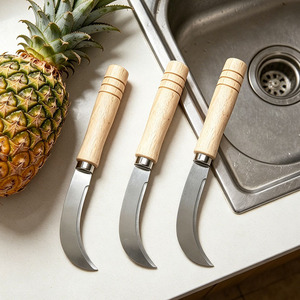 Stainless Steel Curved Fruit Knife 4-5.9in Multi-Purpose For Pineapple Banana Jackfruit Cutting - Product Image 2