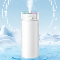 Mini humidificateur ultrasonique portable 500 ml, diffuseur, LED changeant de couleur, alimentation par batterie/USB, faible bruit, utilisation en voiture, à domicile, à l'hôtel